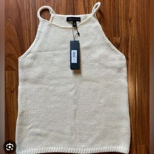 2 Banana Republic Cream Sleeveless Knit Tops